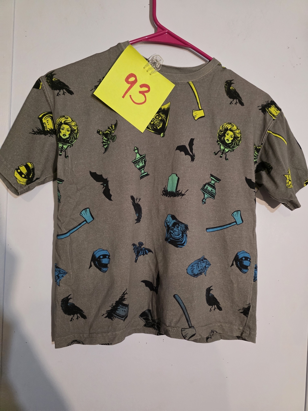 Disney Gray Short-Sleeve Tee with Yellow & Blue Halloween Motifs